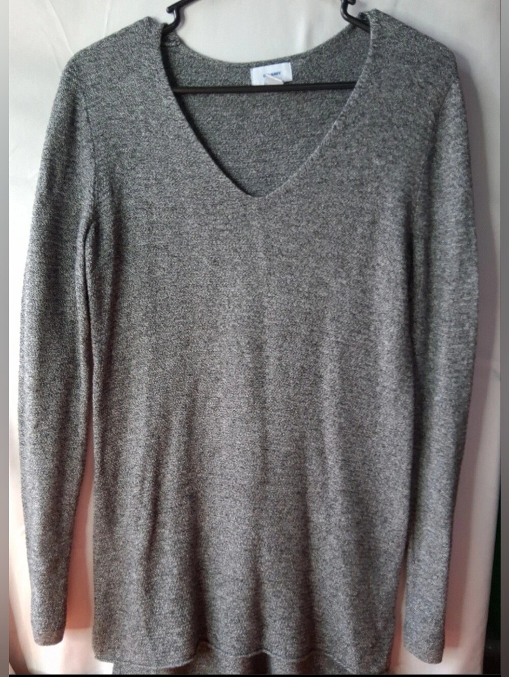 Old Navy Gray Oversized V-Neck Long Sleeve Sweater Womens Small